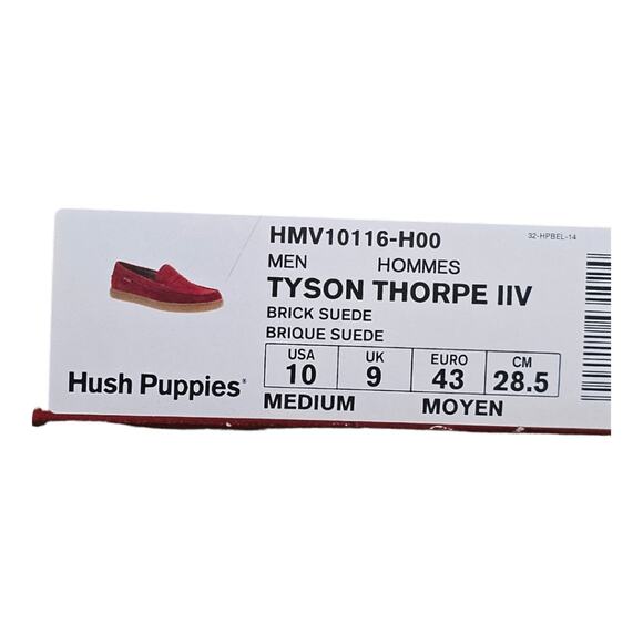 HUSH PUPPIES Red Brick Suede Tyson Thorpe IIV‎ Loafers Men\'s Size 10 New! main image 9